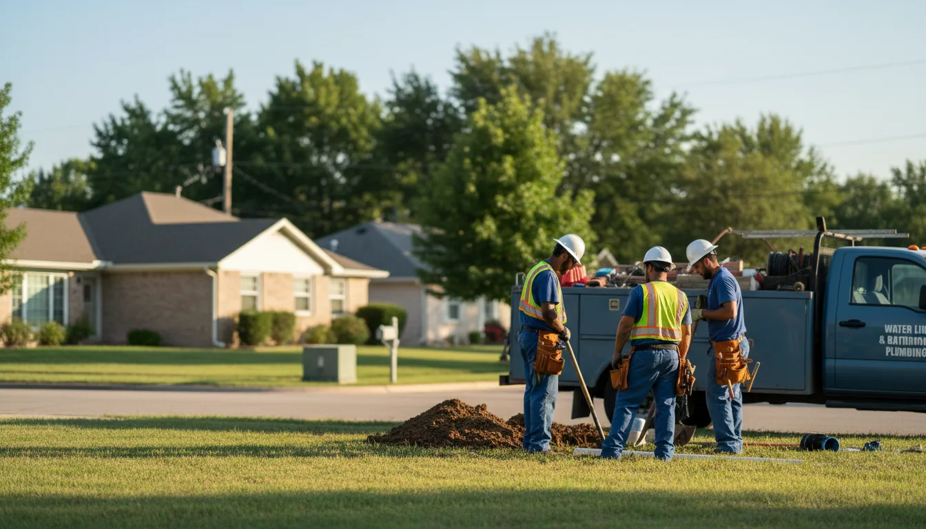 Residential water line and bathroom plumbing service in Tilden, TX